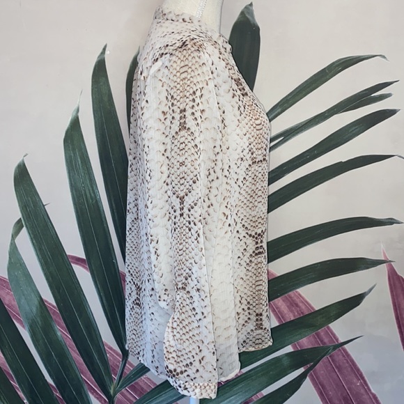 Violet & Claire Snakeskin Roll Tab Blouse - Picture 5 of 9
